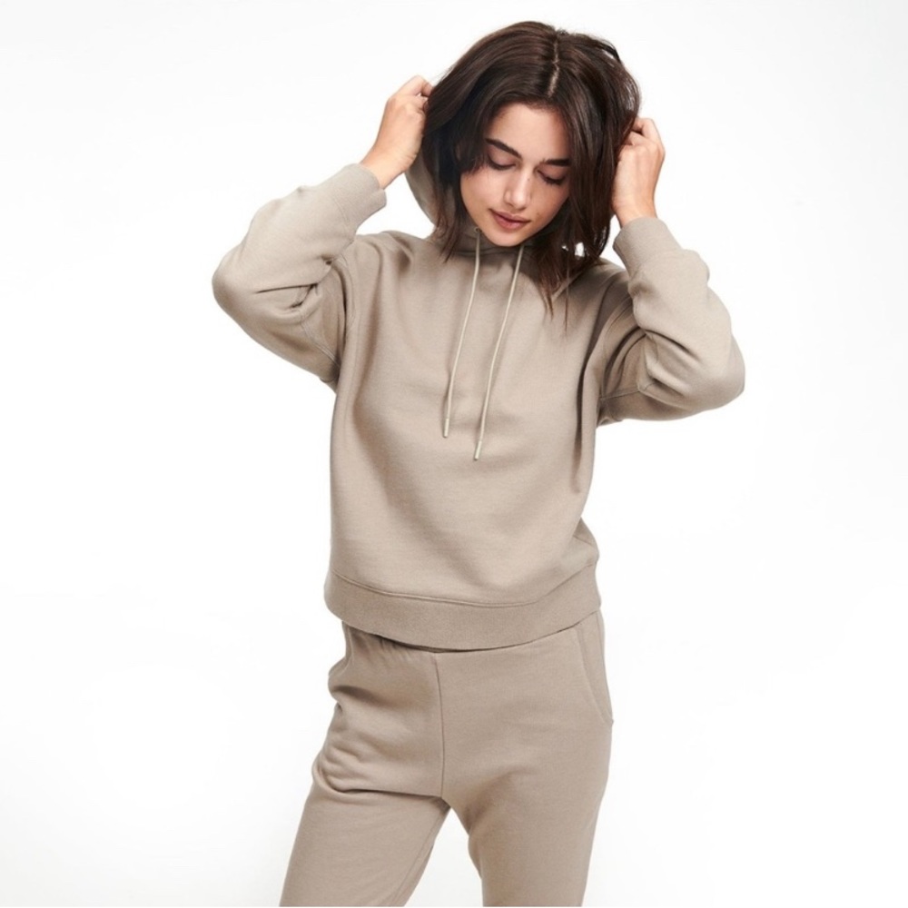 Women's Taupe Hoodie Sweatshirt - Casual Pullover